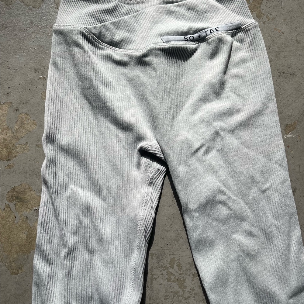Bo+Tee Gray Ribbed Activewear Set - Picture 3 of 6